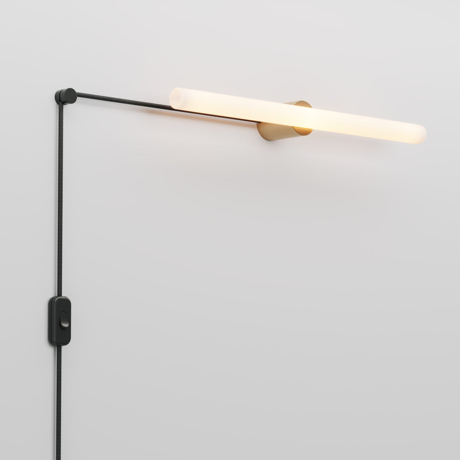 Spostaluce Plug-in Light with Metal Finish and S14d LED Linear Light Bulb - Brushed Bronze