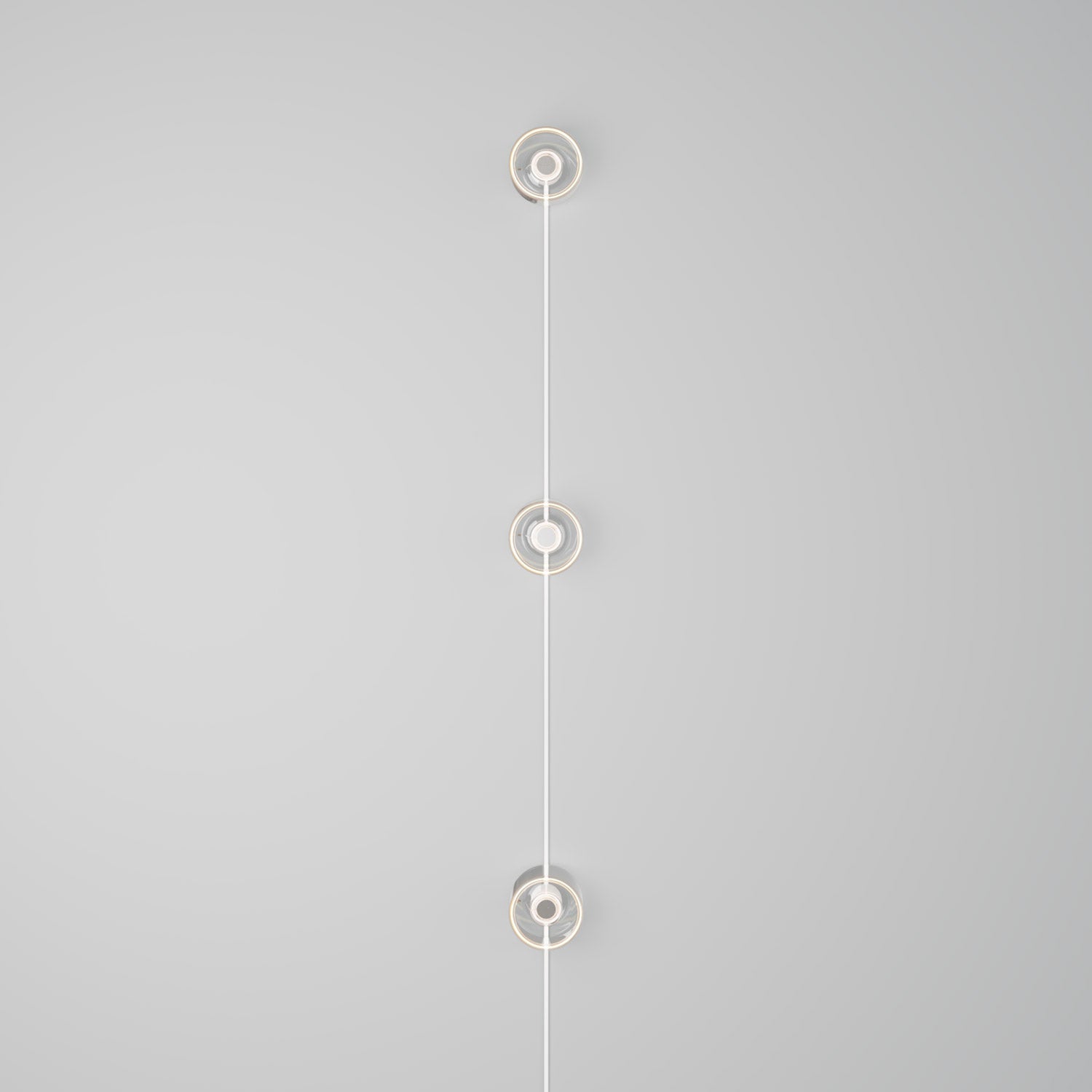 Spostaluce wall lamp with plug, 3 Ghost bulbs and white cable