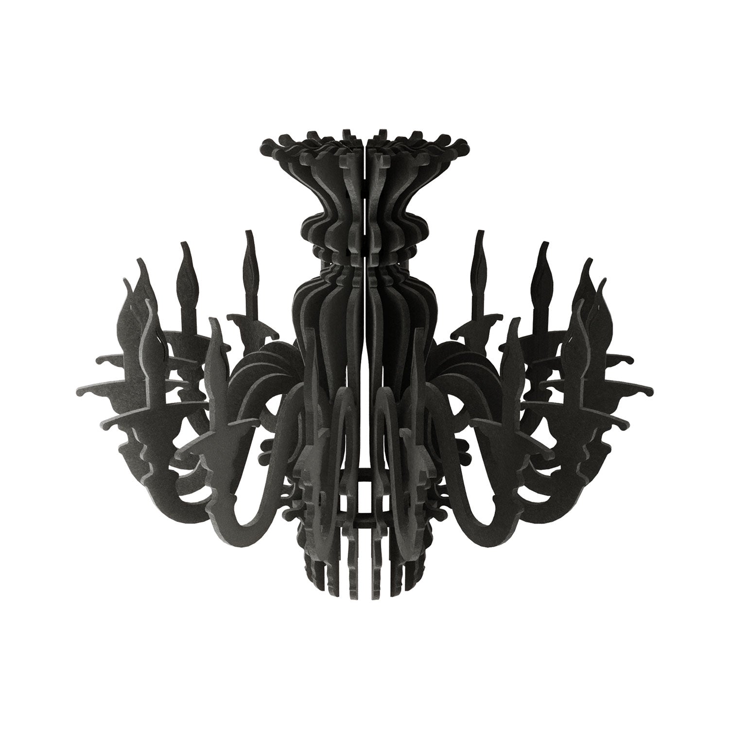 Suspension Lamp with Classic SHHANDELIER Shade Made of Sound-Absorbing Material - Black melange