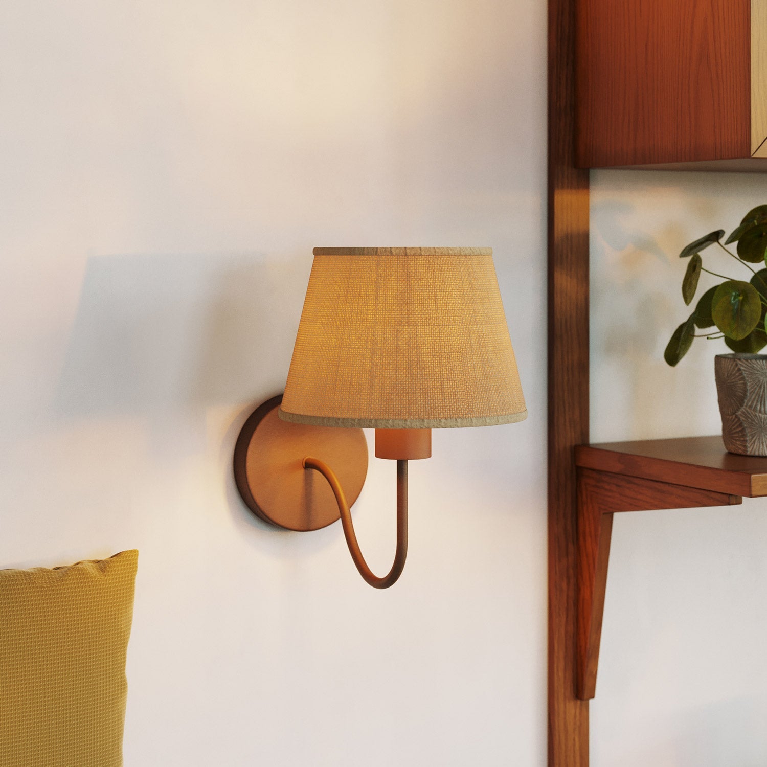 Tubo curvo di estensione a S per lampada, 16,5 cm in metallo - Ruggine scura verniciata