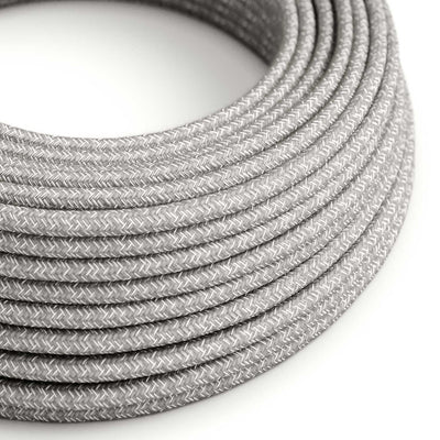 UV resistant round electric cable with natural Grey SN02 linen lining for outdoor use - Compatible with Eiva Outdoor