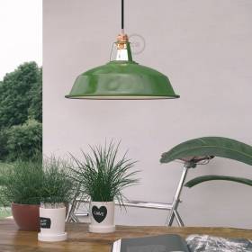 New emerald green varnished metal lampshades!
